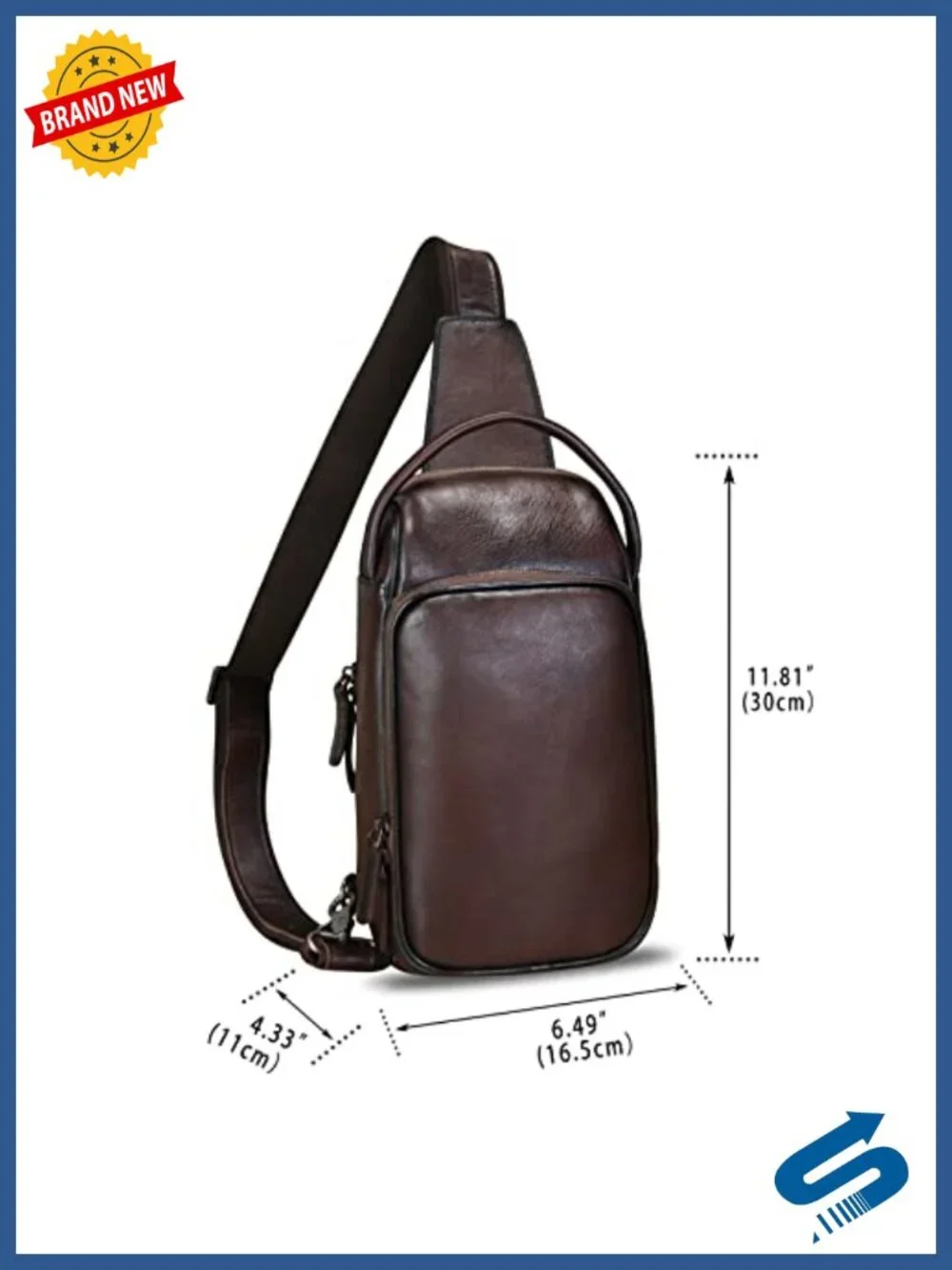 Genuine Leather Sling Bag Crossbody Backpack Daypack